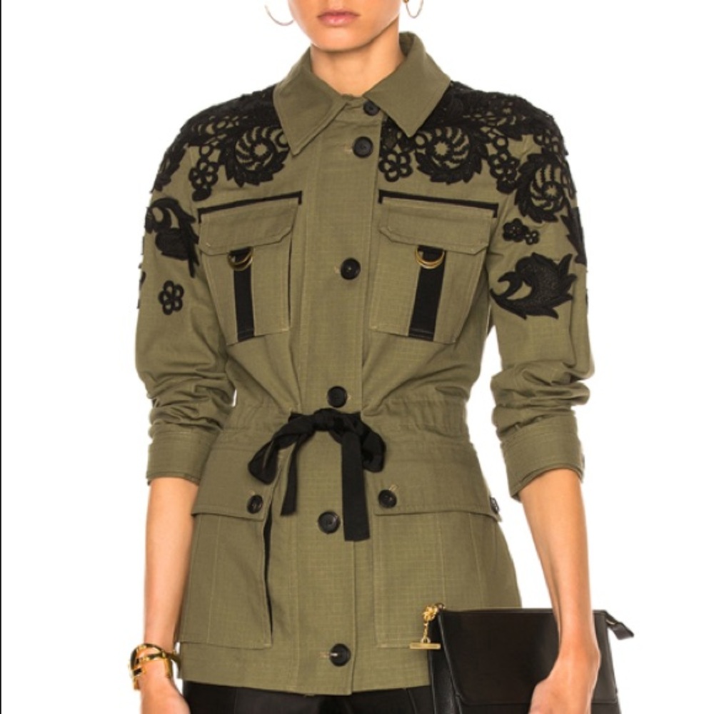 Veronica Beard Heritage Utility Jacket With Lace